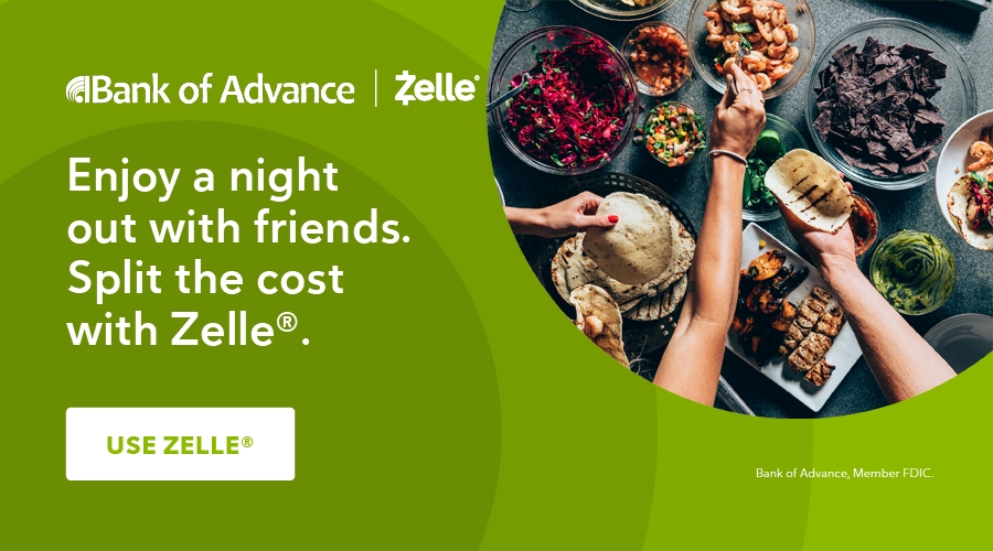 Enjoy a night out with friends. Split the cost with Zelle (R). Use Zelle.