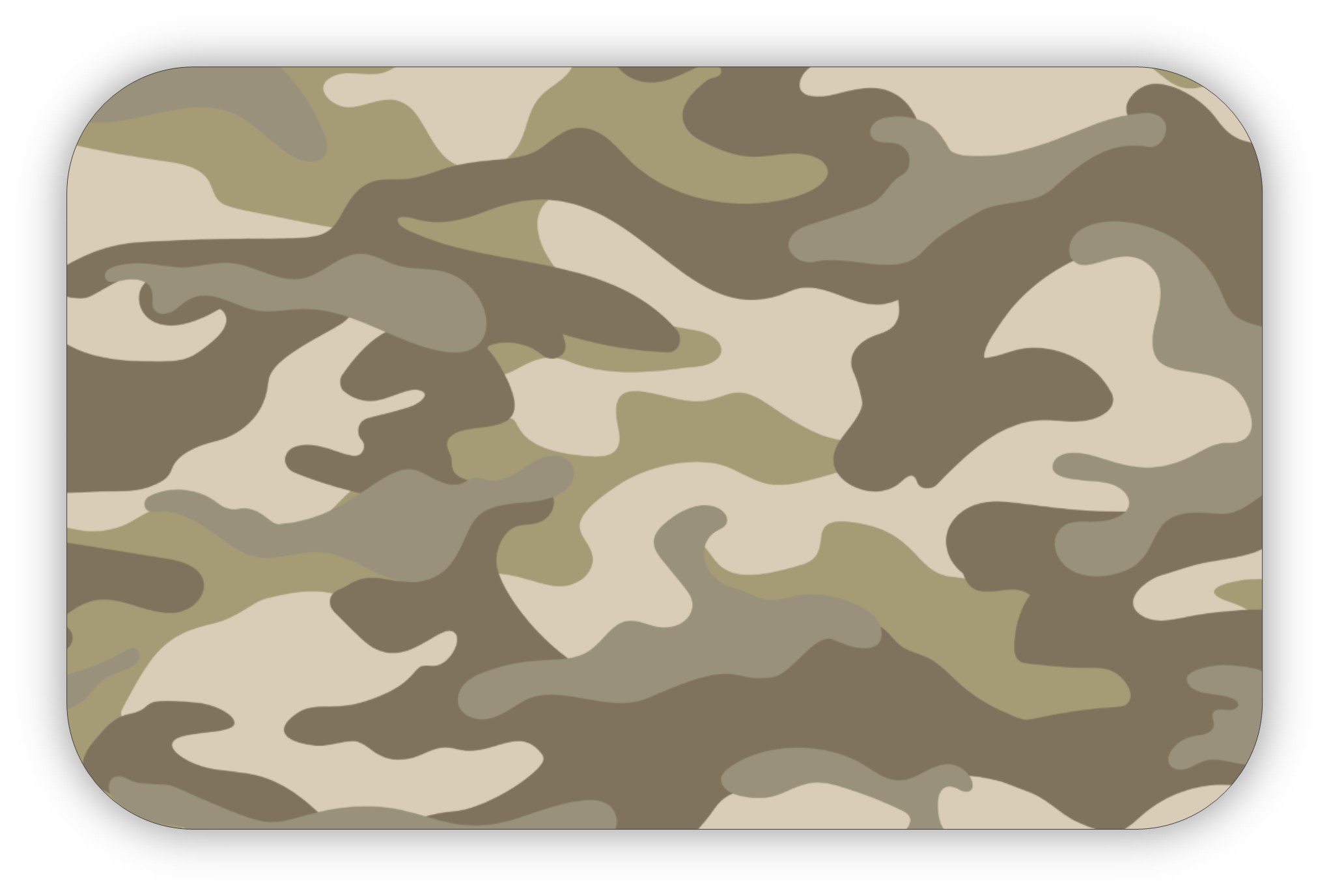 Simplistic camo design with muted tan and olive colors.