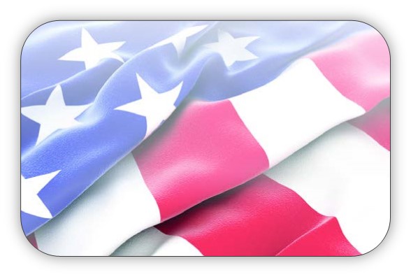 American flag folded on itself showing red and white stripes and white stars on blue.